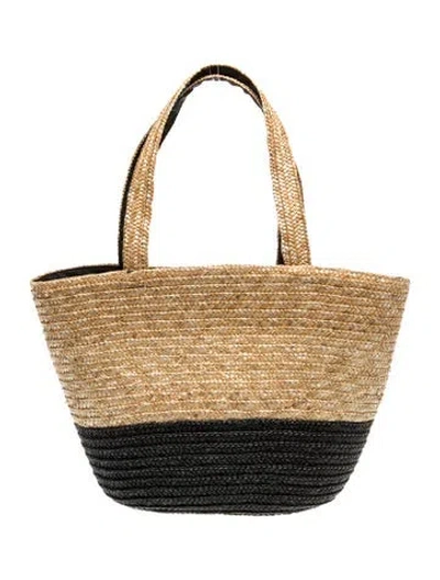 Pre-owned Neiman Marcus Straw Bucket Bag In Neutral