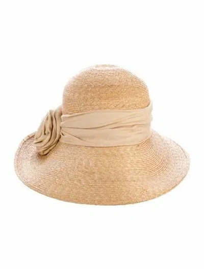 Pre-owned Neiman Marcus Straw Sun Hat In Neutral