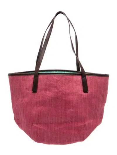 Pre-owned Neiman Marcus Straw Tote In Pink