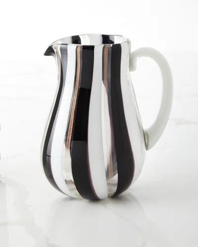 Neiman Marcus Stripe Pitcher In Multi