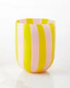 Neiman Marcus Stripe Tumbler In Yellow