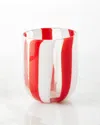 Neiman Marcus Stripe Tumbler In Red