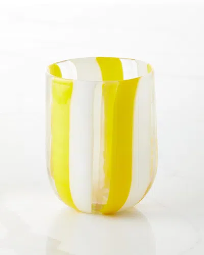 Neiman Marcus Stripe Tumbler In Yellow