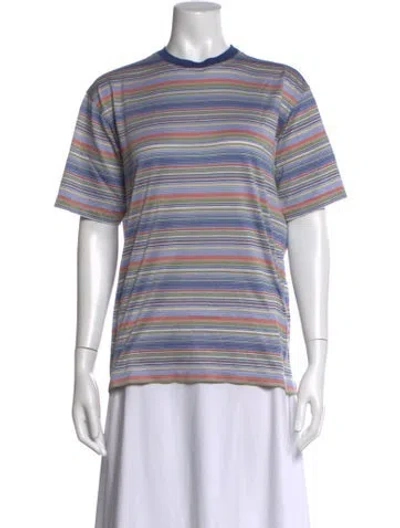 Pre-owned Neiman Marcus Striped Crew Neck T-shirt In Multicolor