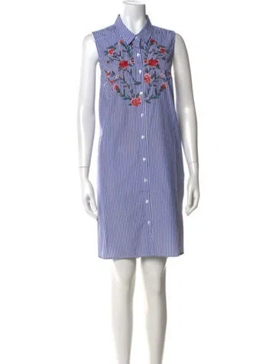 Pre-owned Neiman Marcus Striped Knee-length Dress In Blue