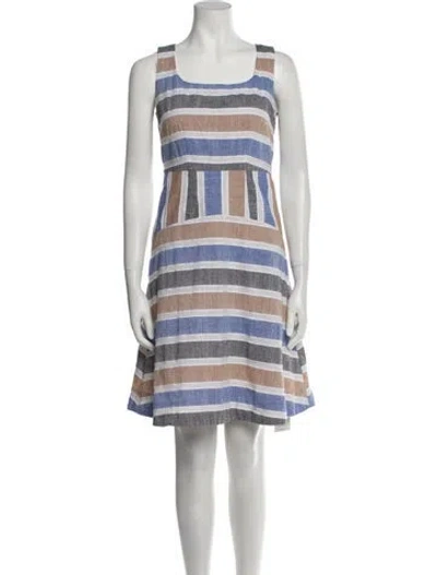 Pre-owned Neiman Marcus Striped Knee-length Dress In Neutral