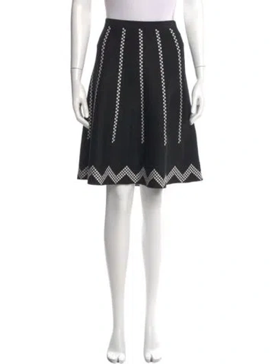 Pre-owned Neiman Marcus Striped Knee-length Skirt In Black