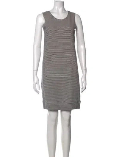 Pre-owned Neiman Marcus Striped Mini Dress In Black/neutrals