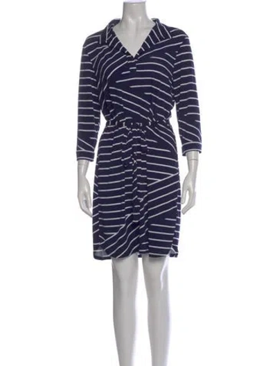 Pre-owned Neiman Marcus Striped Mini Dress In Blue