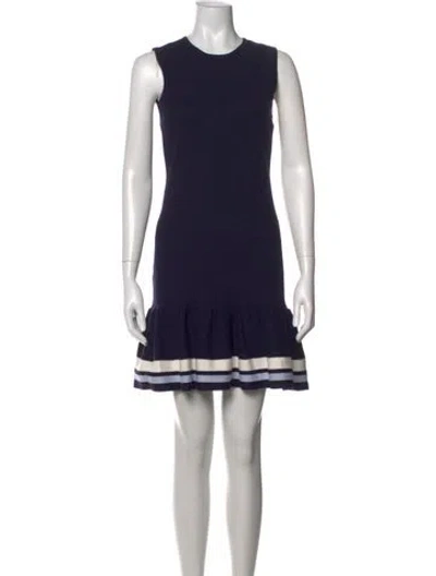 Pre-owned Neiman Marcus Striped Mini Dress In Blue
