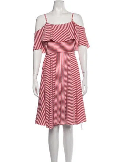 Pre-owned Neiman Marcus Striped Mini Dress In Red