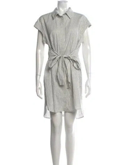 Pre-owned Neiman Marcus Striped Mini Dress W/ Tags In White