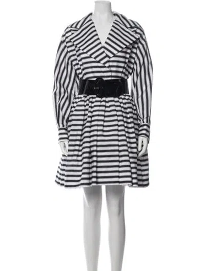 Pre-owned Neiman Marcus Striped Mini Dress In White