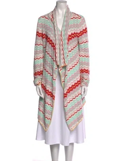 Pre-owned Neiman Marcus Striped Open Front Sweater In Pink