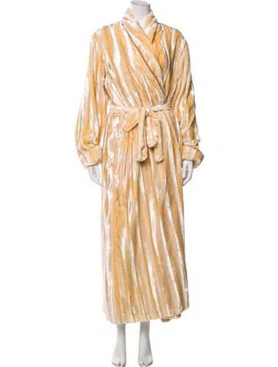 Pre-owned Neiman Marcus Striped Robe In Neutral