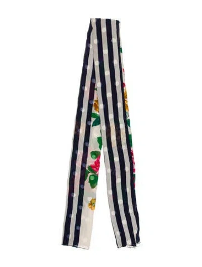 Pre-owned Neiman Marcus Striped Scarf In Blue