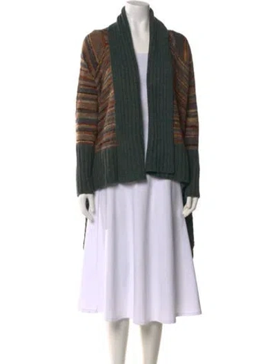 Pre-owned Neiman Marcus Striped Sweater In Green