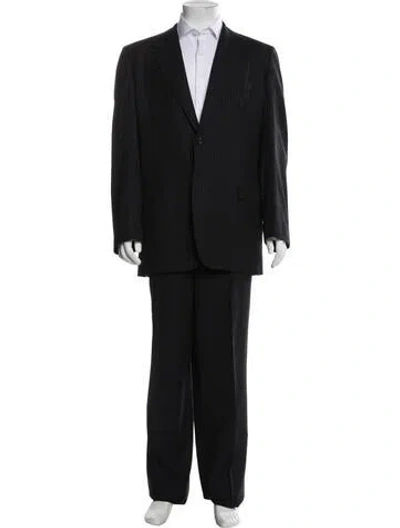 Pre-owned Neiman Marcus Striped Two-piece Suit In Black
