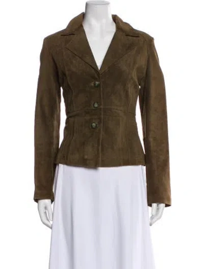 Pre-owned Neiman Marcus Suede Blazer In Green