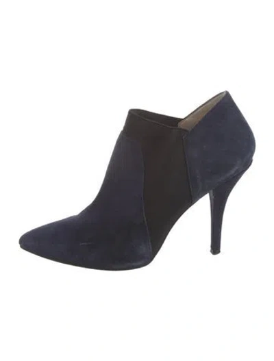 Pre-owned Neiman Marcus Suede Boots In Blue