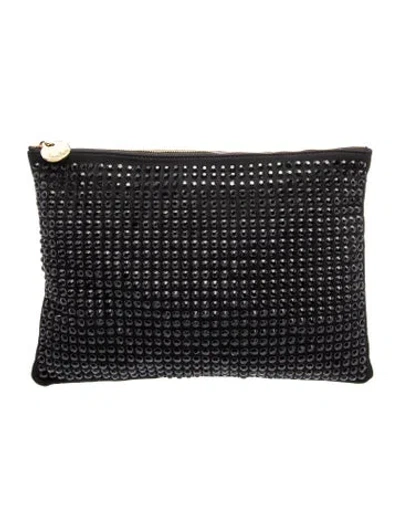 Pre-owned Neiman Marcus Suede Clutch In Black