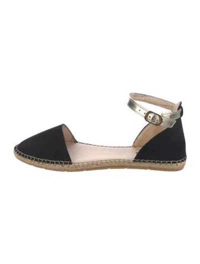 Pre-owned Neiman Marcus Suede D'orsay Flats In Black