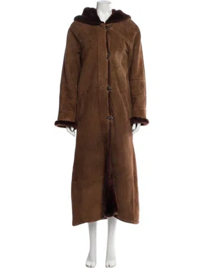 Pre-owned Neiman Marcus Suede Fur Coat In Brown