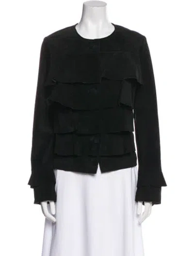 Pre-owned Neiman Marcus Suede Jacket In Black