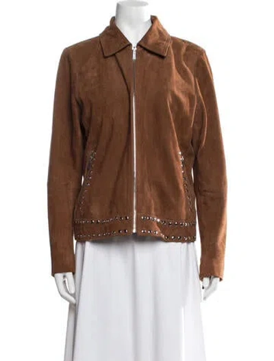 Pre-owned Neiman Marcus Suede Jacket In Brown