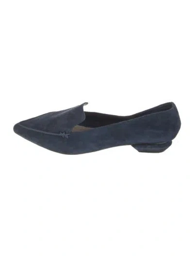 Pre-owned Neiman Marcus Suede Loafers In Blue
