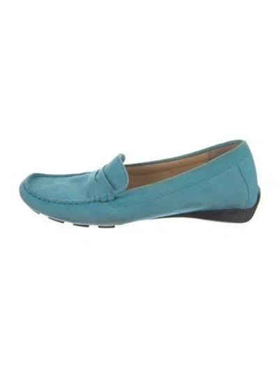 Pre-owned Neiman Marcus Suede Loafers In Blue
