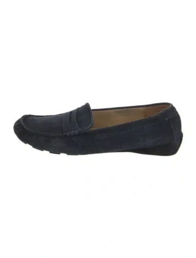 Pre-owned Neiman Marcus Suede Loafers In Blue