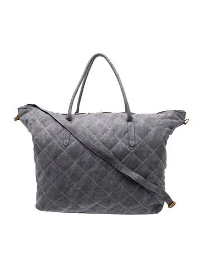 Pre-owned Neiman Marcus Suede Messenger Bag In Gray
