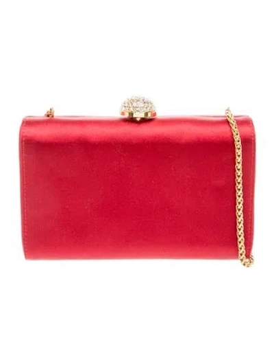 Pre-owned Neiman Marcus Suede Minaudière In Red