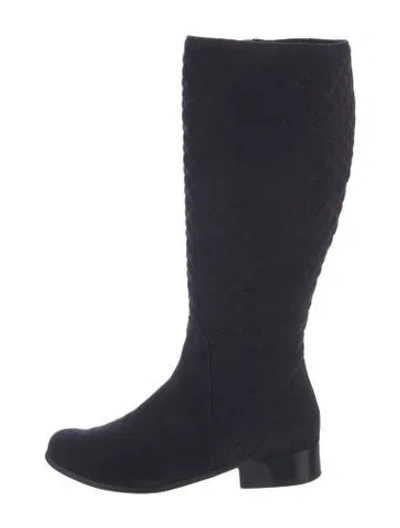 Pre-owned Neiman Marcus Suede Patterned Boots In Blue