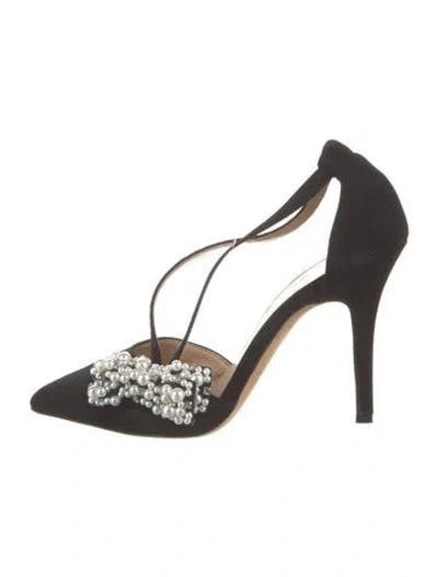 Pre-owned Neiman Marcus Suede Pumps In Black
