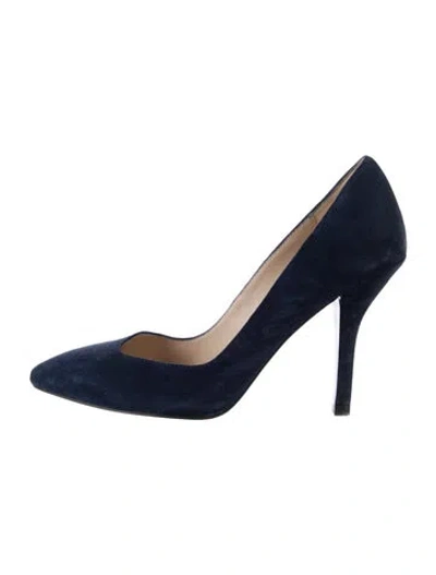 Pre-owned Neiman Marcus Suede Pumps In Blue