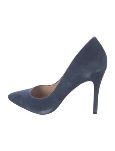 Pre-owned Neiman Marcus Suede Pumps In Blue