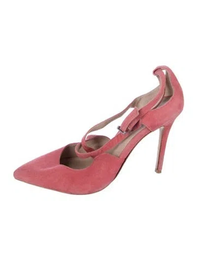 Pre-owned Neiman Marcus Suede Pumps In Pink