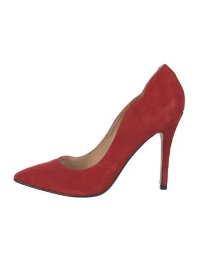 Pre-owned Neiman Marcus Suede Pumps In Red