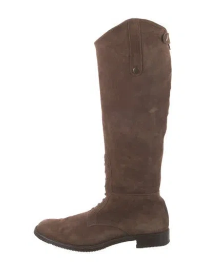 Pre-owned Neiman Marcus Suede Riding Boots In Brown