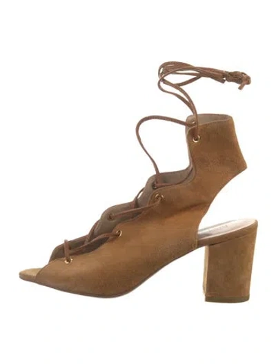 Pre-owned Neiman Marcus Suede Sandals In Brown