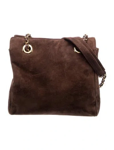 Pre-owned Neiman Marcus Suede Shoulder Bag In Brown
