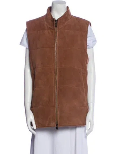 Pre-owned Neiman Marcus Suede Vest In Brown