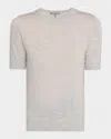 Neiman Marcus Superfine Cashmere Crop Sweater In Gray