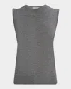 Neiman Marcus Superfine Cashmere Sleeveless Shell In Gray
