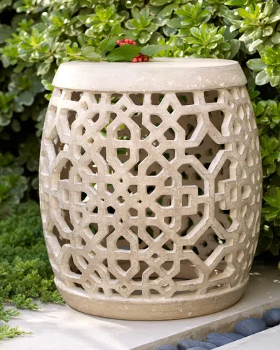 Neiman Marcus Tamsin Garden Stool In Beige