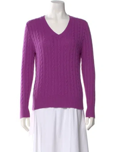 Pre-owned Neiman Marcus The Cashmere Collection Cashmere Sweater In Purple