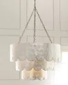 Neiman Marcus Three-tiered Scalloped Capiz 3-light Chandelier In Silver