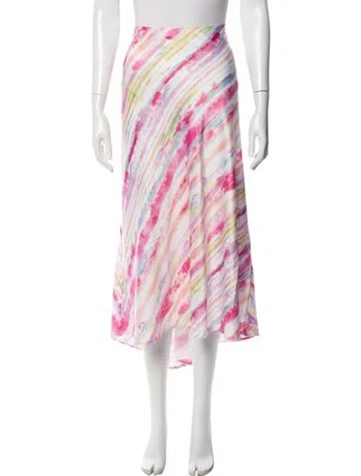 Pre-owned Neiman Marcus Tie-dye Print Midi Length Skirt In Neutral